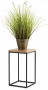 HowHomely Stojan na kvety BASICLOFT 40x24 čierna/hnedá DD0117