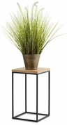 HowHomely Stojan na kvety BASICLOFT 40x24 čierna/hnedá DD0117