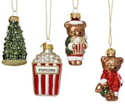 Sklenená ozdoba na stromček - sada 4ks