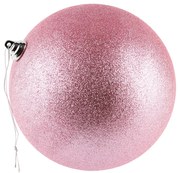 DECOLED Plastová koule, prům. 20 cm, jemně růžová, glitter