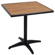 Záhradný stôl HWC-J95, hliník vzhľad dreva - čierna, teak hnedá