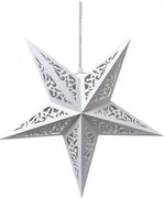Biela závesná vianočná papierová hviezda M - 45*15*45 cm