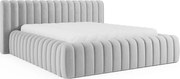 Svetlosivá čalúnená dvojlôžková posteľ s úložným priestorom s roštom 160x200 cm Carilla – ELTAP