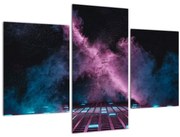 Obraz - Ružovo-modrý dym (90x60 cm)