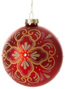 SKLENENÁ VIANOČNÁ BANKA NA STROMČEK SADA 4 KS (FI) 10 CM VZOROVANÁ