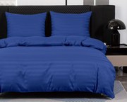 Hotelové obliečky z mikrovlákna JASMINE tmavo modré - prúžok 2 cm Rozmer obliečky: 2 ks 70 x 90 cm | 200 x 220 cm