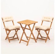 Balkónová sada s vankúšmi, buk