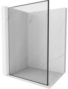 Mexen Kioto L, sprchová zástena Walk-In 50 x 200 cm, 8mm číre sklo čierny vzor, brúsená oceľ profil, 800-050-103-97-70