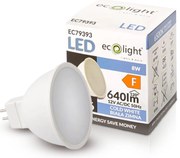 ECOLIGHT LED žiarovka MR16 12V 8W studená biela
