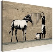 Artgeist Obraz - Banksy: Washing Zebra on Concrete (1 Part) Wide Veľkosť: 30x20, Verzia: Standard