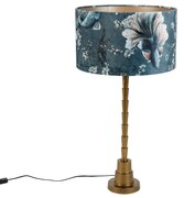 Stolová lampa bronzová s plyšovým tienidlom Ryba 35 cm - Pisos