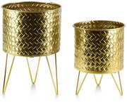 Súprava 2 kvetináčov SWEN 20xh30cm,18xjh23,5cm zlatá