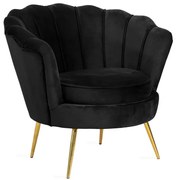 Kreslo SHELLY zamatové čierne 978573