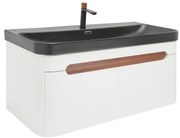 Kúpeľňová skrinka s umývadlom a batériou SAT Fusion 97,5x43x45 cm biela matná SATFUSION100WBKMBA, 1 ks