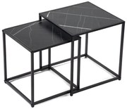 Noela Sada odkladacích stolíkov v dekore čierneho mramoru DUETTA 38,35