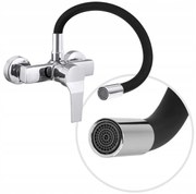 Gamma Flex, nástenná drezová batéria s elastickým ramenom, čierna-chrómová, GMA-BFXS-BK