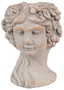 Sivý kvetináč hlava ženy - 22*20*30 cm