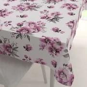 Biante Bavlnený obdĺžnikový obrus Sandra SA-623 Lila orchidey na bielom 50x100 cm