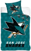 Hokejové posteľné obliečky NHL San Jose Sharks - motív Shields - 100% bavlna renforcé - 70 x 90 cm + 140 x 200 cm