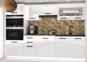 Kuchynská linka Belini 240 cm biely lesk s pracovnou doskou Paula2  INF PAULA2/4/WT/W/0/B1