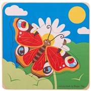Bigjigs Toys Vkladacie puzzle životné cykly motýľa