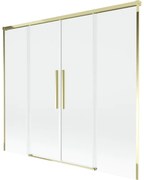 Mexen Rox, 2-krídlová posuvná vaňová zástena 170 x 150 cm, 8mm číre sklo, zlatý lesklý profil, 8C9-170-002-50-00