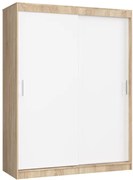 Šatníková skriňa s posuvnými dverami 150 cm CLP mono sonoma / biela