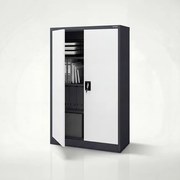 Kovová kancelárska skriňa na dokumenty antracitovo-biela KEVIN 900 x 1400 x 400 mm