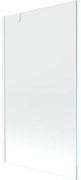 Mexen Next, vaňová  zástena 1-krídlová 90 x 150 cm, fixné krídlo, 6 mm číre sklo, biely profil, 895-090-000-00-00-20