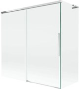 Mexen Rox, L posuvná 2-krídlová vaňová zástena 160 + 70 x 150 cm, 8mm číre sklo, chrómový profil, 8C9L-160-070-01-00