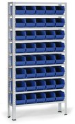 Regál s plastovými boxmi BASIC, 1730 x 850 x 300 mm, 40x box B