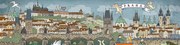 Skladacie pohľadnice- panoráma Prahy