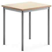Stôl SONITUS, 700x600x720 mm, linoleum - béžová, strieborná