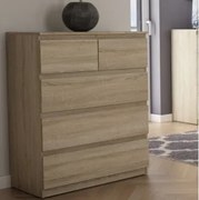 Komoda s 5 zásuvkami Carlos, dub sonoma, 75 cm%