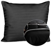 SATÉNOVÁ OBLIEČKA NA VANKÚŠ CIZGILI BLACK 70X80 CM EXCLUSIVE ČIERNA