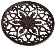 Liatinová podložka pod hrniec Mandalle čierna, pr. 19 cm