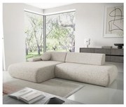 Rohová rozkladacia sedacia súprava s úložným priestorom v tvare L PRATO ľavá béžová