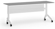 Mobilný stôl PRIMO MOVE, 180x60 cm, biela podnož, grafit