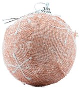 DECOLED Plastová guľa, d. 8 cm, ružová, so snehovou vločkou