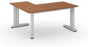 Rohový kancelársky písací stôl PRIMO FLEXIBLE 1600 x 1400 mm, čerešňa