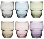 Sklenený pohár na vodu Colors 280 ml sada 6ks