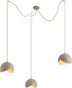 Dizajnová závesná lampa béžová s opálovým sklom 3-svetelná - Tulip