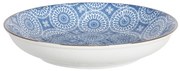 Hlboký tanier s modrým kvetinovým ornamentom BlueSnow - Ø 20 * 4 cm