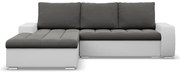 Rohová rozkladacia sedačka AURORA ľavá tmavosivá / biela