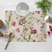 Biante Dekoračné prestieranie na stôl PML-083 Kvety a motýle na béžovom 30x40 cm