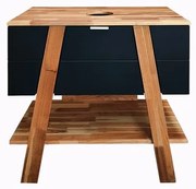 Kúpeľňová skrinka pod umývadlo na doske Naturel Home 80x73x46 cm orech/čierny mat HOMEUMDC, 1 ks