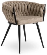 Kreslo ORION velvet - béžové pletené čierne nohy - vintino.sk