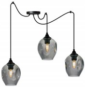 Závesné svietidlo Praga Spider, 3x sklenené tienidlo (mix 3 farieb)
