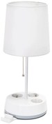 Aigostar - Stolová lampa so zásuvkami 1xE27/60W/230V biela