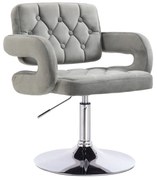 LuxuryForm DESIGN Stolička ADRIA VELUR na striebornom tanieri - sivá